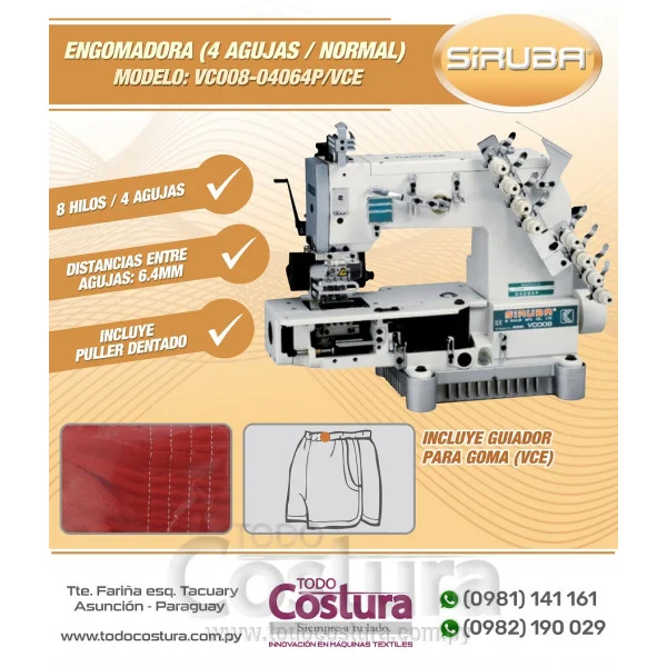ENGOMADORA (4 AGUJAS - NORMAL) SIRUBA VC008-04064P/VCE
